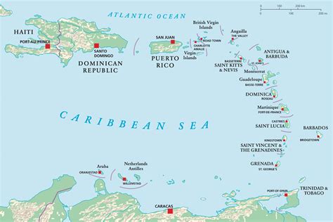 caribbean islands list of capitals.